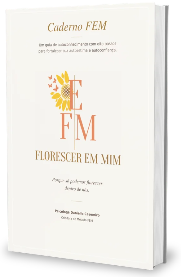 Caderno FEM — Florescer em Mim em capa dura, com girassol